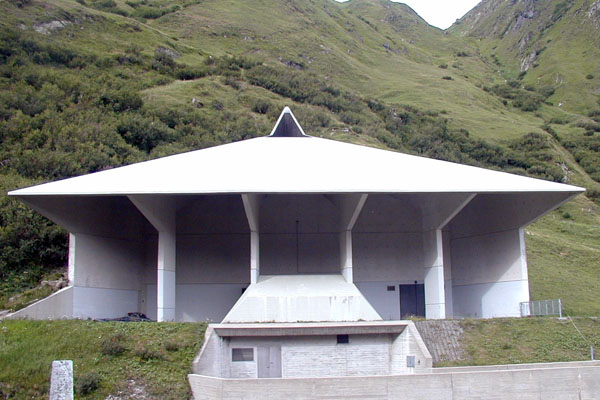 Rino Tami, Pozzo di ventilazione del Motto di Dentro, San Gottardo, Svizzera - Immagine © vitruvio.ch